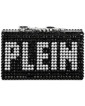 Philipp Plein Crystal-Embellished Clutch Bag - Black