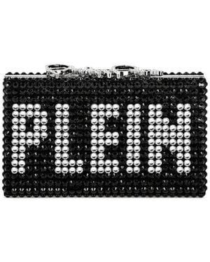 Philipp Plein Crystal-Embellished Clutch Bag - Black