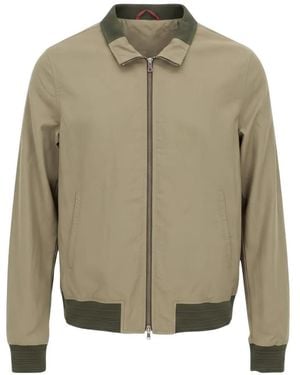 Isaia Zip-Up Bomber Jacket - Green