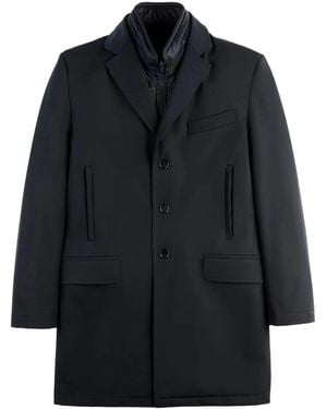 Fay Detachable-Gilet Single-Breasted Coat - Blue