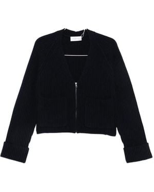 Christian Wijnants Kavari Ribbed-Knit Zip-Up Cardigan - Black