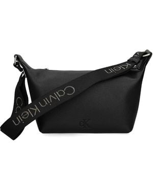 Calvin Klein Logo-Strap Crossbody Bag - Black