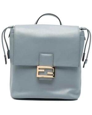 Fendi Rucksack Mit Ff-Schild - Blau