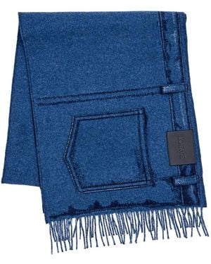Loewe フリンジ スカーフ - ブルー