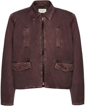Magda Butrym Zip-Front Denim Jacket - Brown