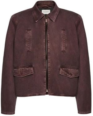 Magda Butrym Zip-Front Denim Jacket - Brown