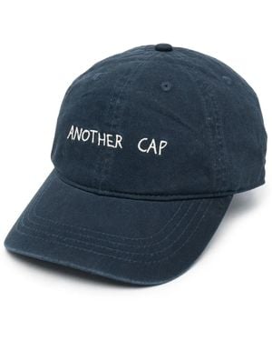 Another Aspect Embroidered-Slogan Baseball Cap - Blue