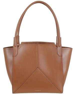 Victoria Beckham Victoria Panelled Leather Shoulder Bag - Brown