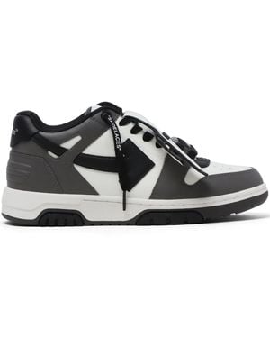Off-White c/o Virgil Abloh Out Of Office Logo-Embroidered Leather Low-Top Trainers - Multicolour