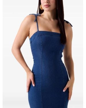 Guess Tie-Straps Midi Dress - Blue