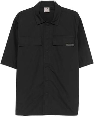 Rhun Short-Sleeved Flap-Pocket Shirt - Black