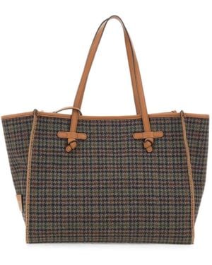 MARCELLA CLUB Marcella Houndstooth Tote Bag - Grey