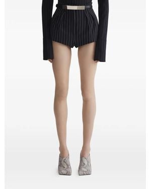 Mugler Pinstripe Shorts - Black