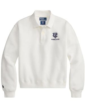 Polo Ralph Lauren Wimbledon Embroidered-Logo Cotton Polo Shirt - White
