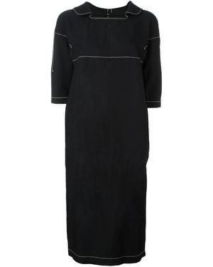 Comme des Garçons Dres With Colored Stitch - Black