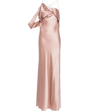 Michelle Mason Asymmetric Design Silk Gown - Pink