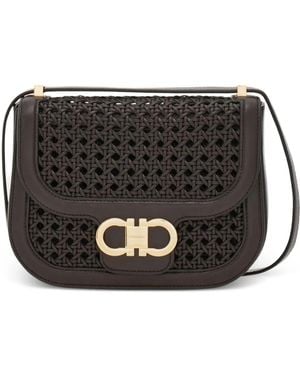 Ferragamo Small Gancini North-South Cross Body Bag - Black