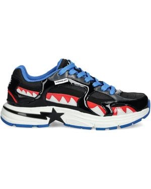 A Bathing Ape Star Shark-tooth Trainers - Blue