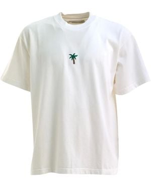 ALBERTO BRESCI T-Shirt Met Palmboom - Wit