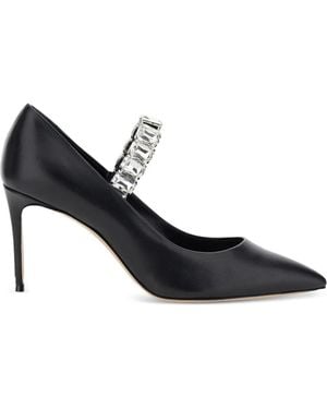 Casadei 100Mm Crystal-Embellished Court Shoes - Black