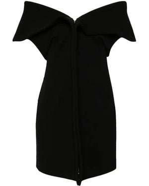 Ferragamo Off-Shoulder Mini-Jurk - Zwart