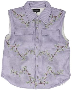 Who Decides War Embroidered Gilet - Purple