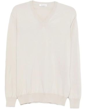 Kangra V-Neck Jumper - White