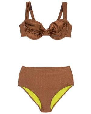 DAZE DAYZ Underwired Ruched Bikini - Brown
