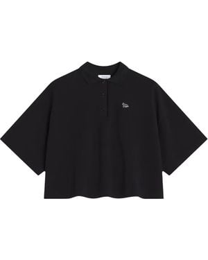 Maison Kitsuné クロップド ポロシャツ - ブラック