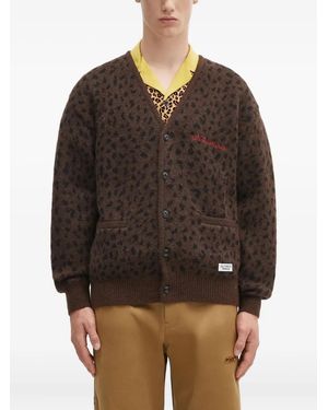 Wacko Maria Leopard-Print Cardigan - Brown
