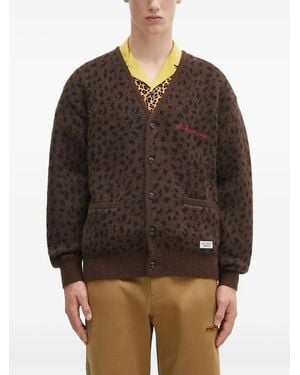 Wacko Maria Leopard-Print Cardigan - Brown