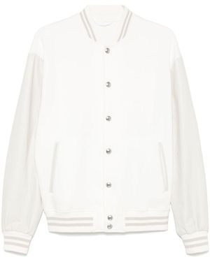 Eleventy Panelled Bomber Jacket - White