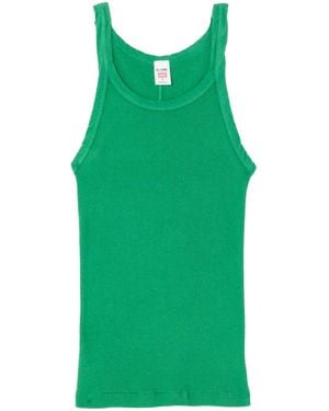 RE/DONE Ribbed-Knit Tank Top - Green