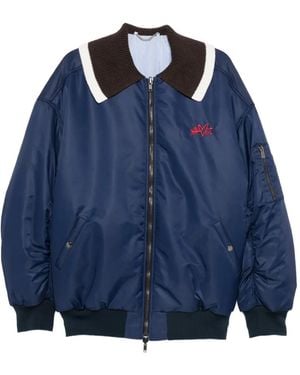 Charles Jeffrey Logo-Embbroidered Bomber Jacket - Blue