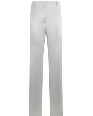 Alberta Ferretti Slim-Fit Silk Pants - Gray