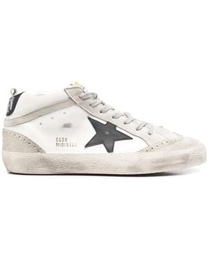 Golden Goose Mid Star Distressed-Effect Trainers - White