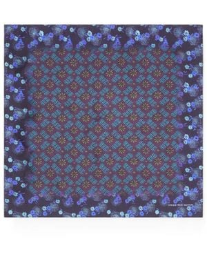 Dries Van Noten Silk Pocket Square Scarves - Blue