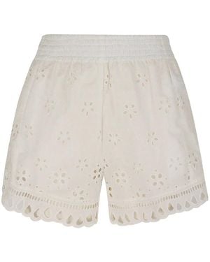Ermanno Scervino Short Festonné À Broderie Anglaise - White