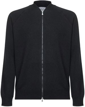 D4.0 Zipped Raglan-Seleeve Cardigan - Black