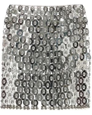 Rabanne Disc-Embellished Chainmail Mini Skirt - Grey