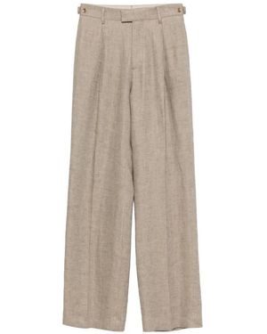 Berwich Pleated-Front Trousers - Natural