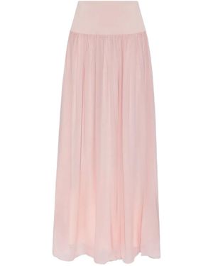 Posse Solene Gathered Maxi Skirt - Pink