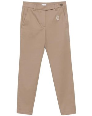 Brunello Cucinelli Logo-Patch Tailored Trousers - White