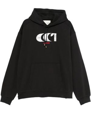 CIARAN Logo-Print Cotton Hoodie - Black