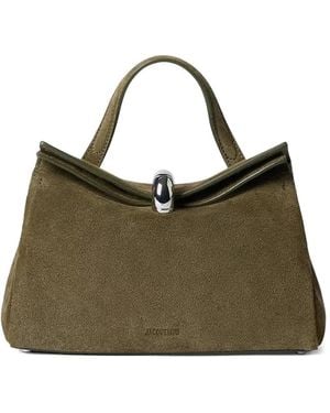 Jacquemus Valerie Kleine Leren Shopper - Groen