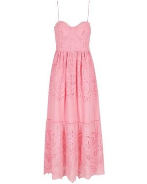 ERMANNO FIRENZE Openwork-detail midi dress - Rosa