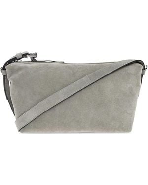 Moschino Suede Zip-Fastening Shoulder Bag - Grey