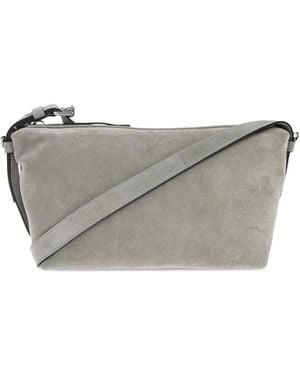 Moschino Suede Zip-Fastening Shoulder Bag - Grey