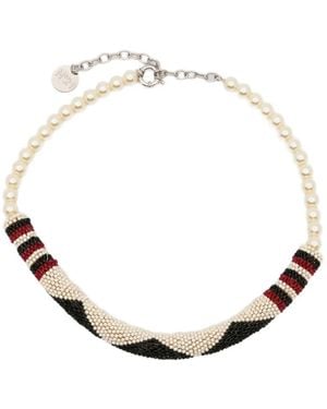 N°21 Collana Con Perle Sintetiche - Metallizzato