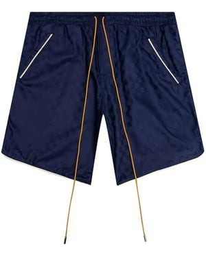 Rhude Checker Pj Drawstring Shorts - Blue